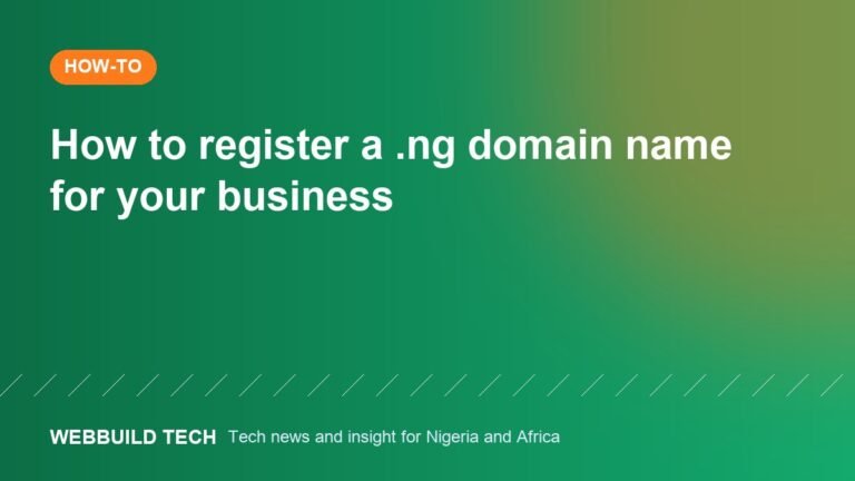 How to register a .ng domain name for your business